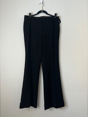 J. Crew Black Bootcut Trousers Low Fit Cuffed Pants 100% Wool Size 8T